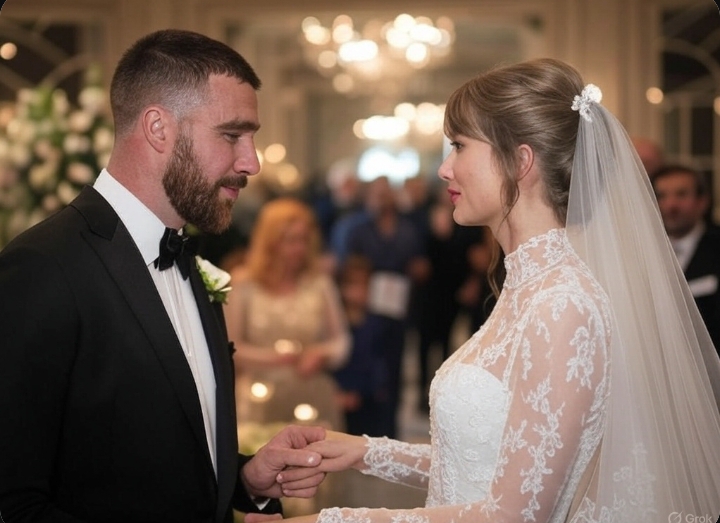 Happy moments: Travis Kelce and Taylor Swift Tie the Knot in Star-Studded Ceremony..